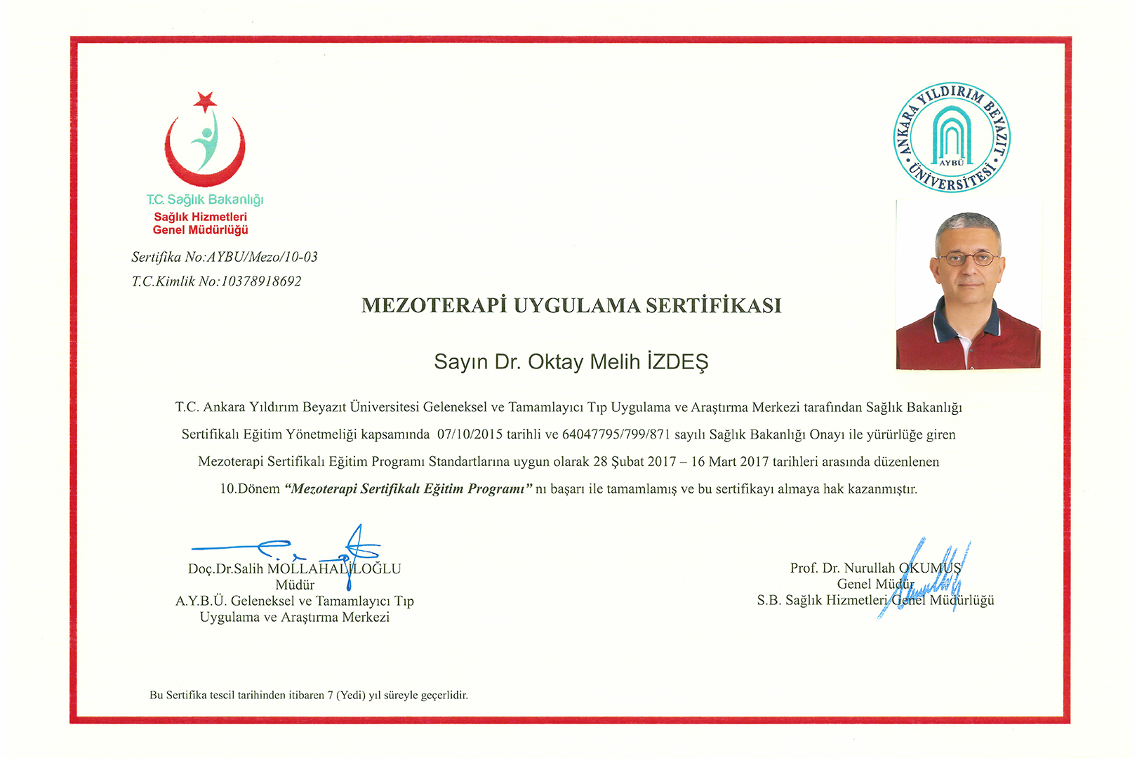 Mezoterapi Uygulama Sertifikası