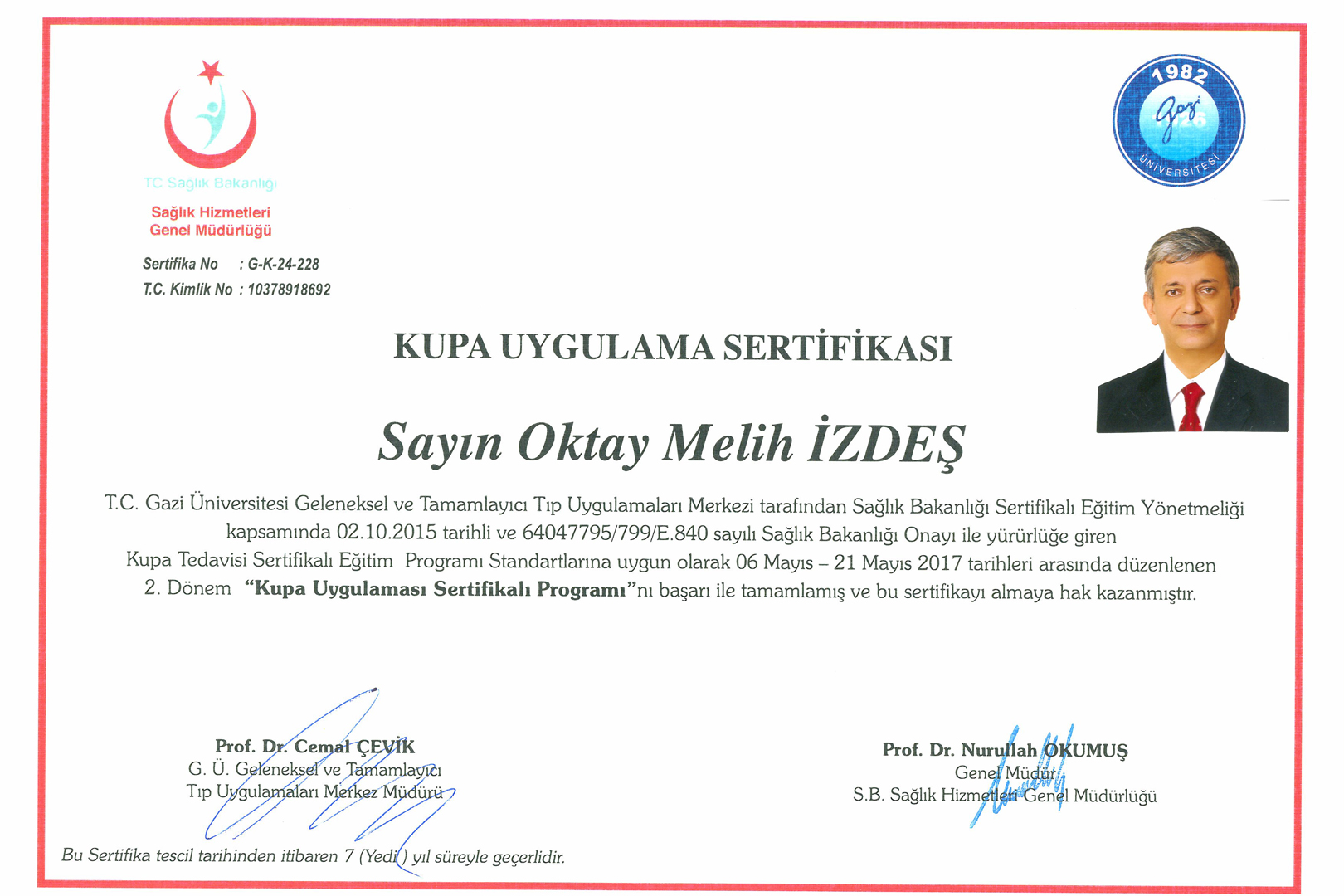 Kupa Uygulama Sertifikası